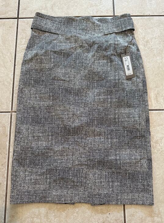 NY&C Dresses & Skirts - NWT Eva Mendes New York & Company Pencil Skirt Size 8 Black White Tweed Midi